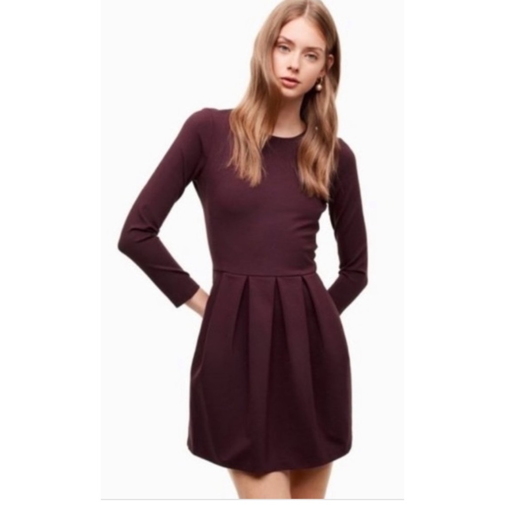 ARITZIA TALULA PURPLE & BLACK PRINT COCKTAIL DRESS